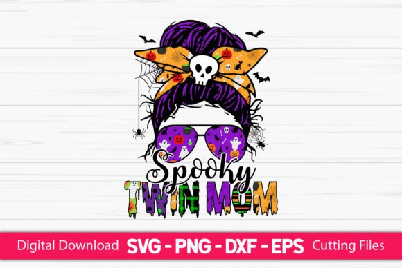 A Craft Designer's Review: Spooky Twin Mom Messy Bun Graphics