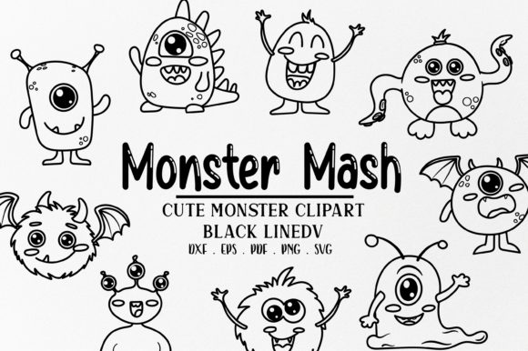 A Designer's Review of Cute Black Line Monsters Graphics