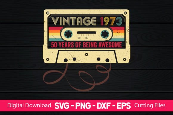 A Vintage 1973 Graphic for 50th Birthday Crafts