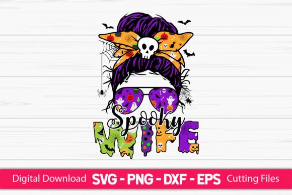 Spooky Wife Messy Bun: A Graphic Design Asset for Crafts & Editorial Content