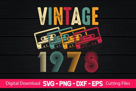 Vintage 1978: A Graphics Gem for 45th Birthday Crafts